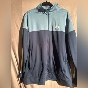 Under Armour Men’s XL Full Zip Track Jacket Blue Colorblock Athletic